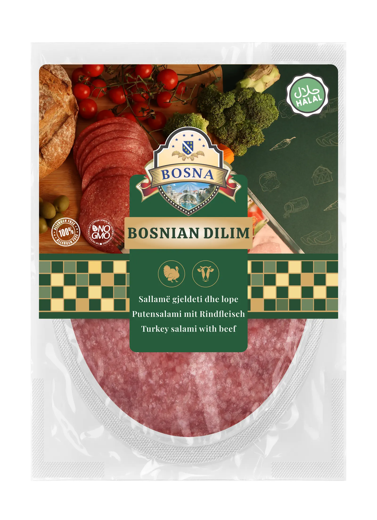 Bosna Halal, Sallam i prere lope dhe gjeldeti, 100g